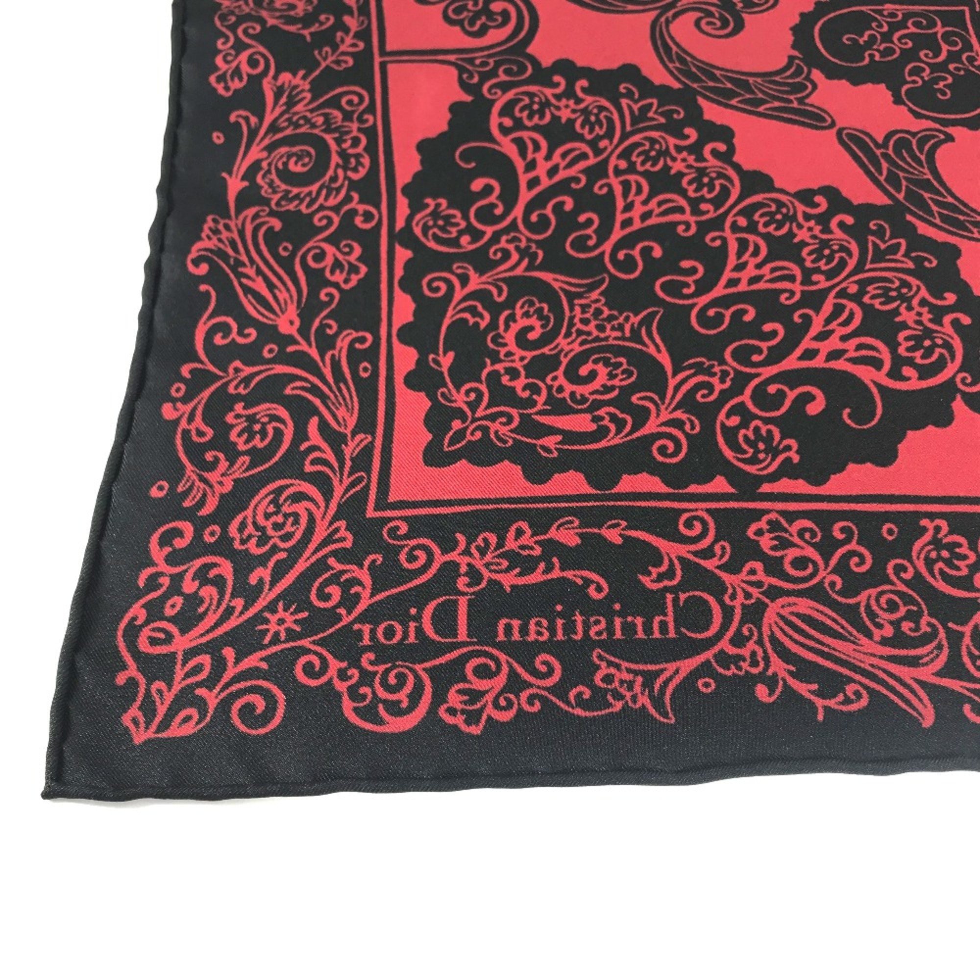 CHRISTIAN DIOR Scarf Black Red