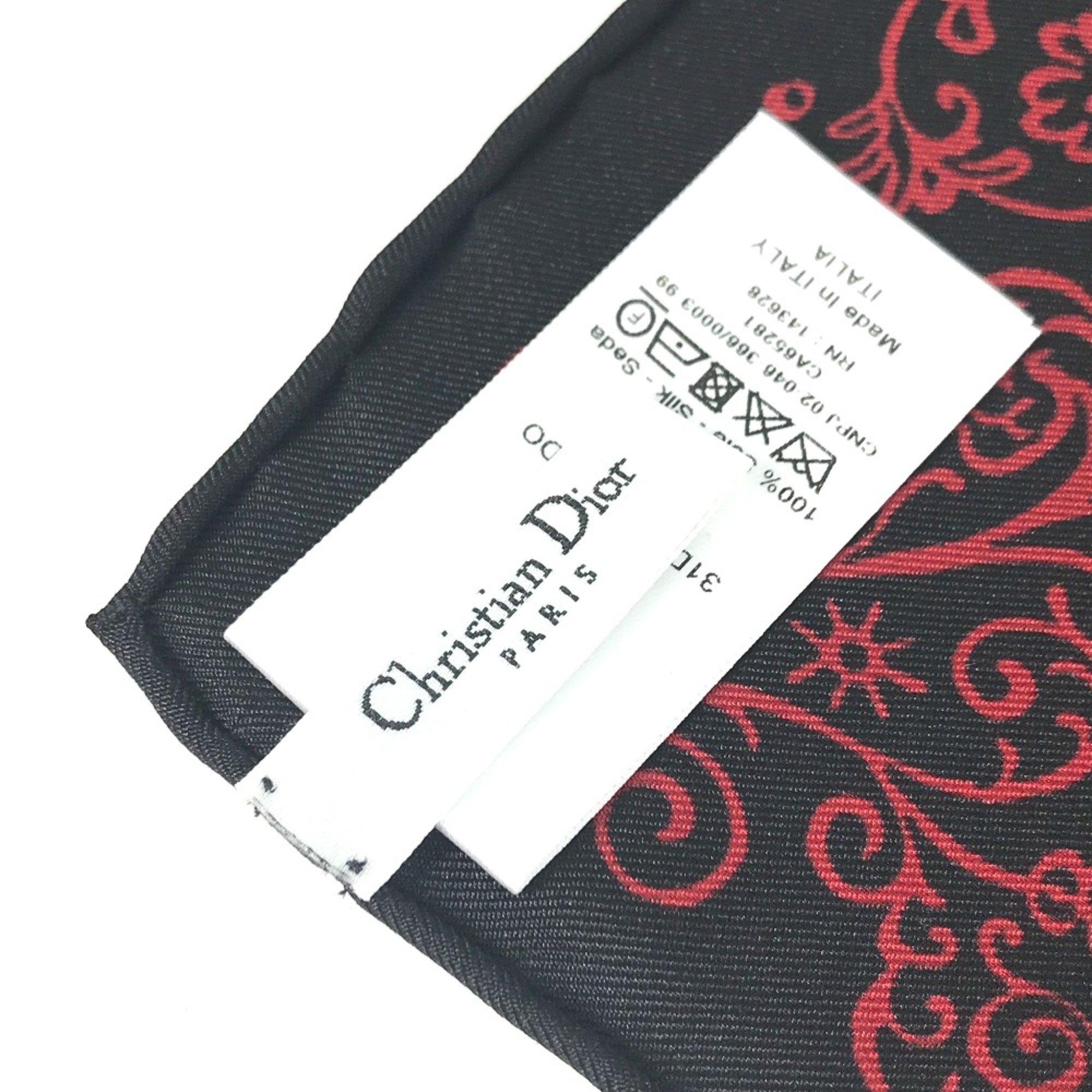 CHRISTIAN DIOR Scarf Black Red