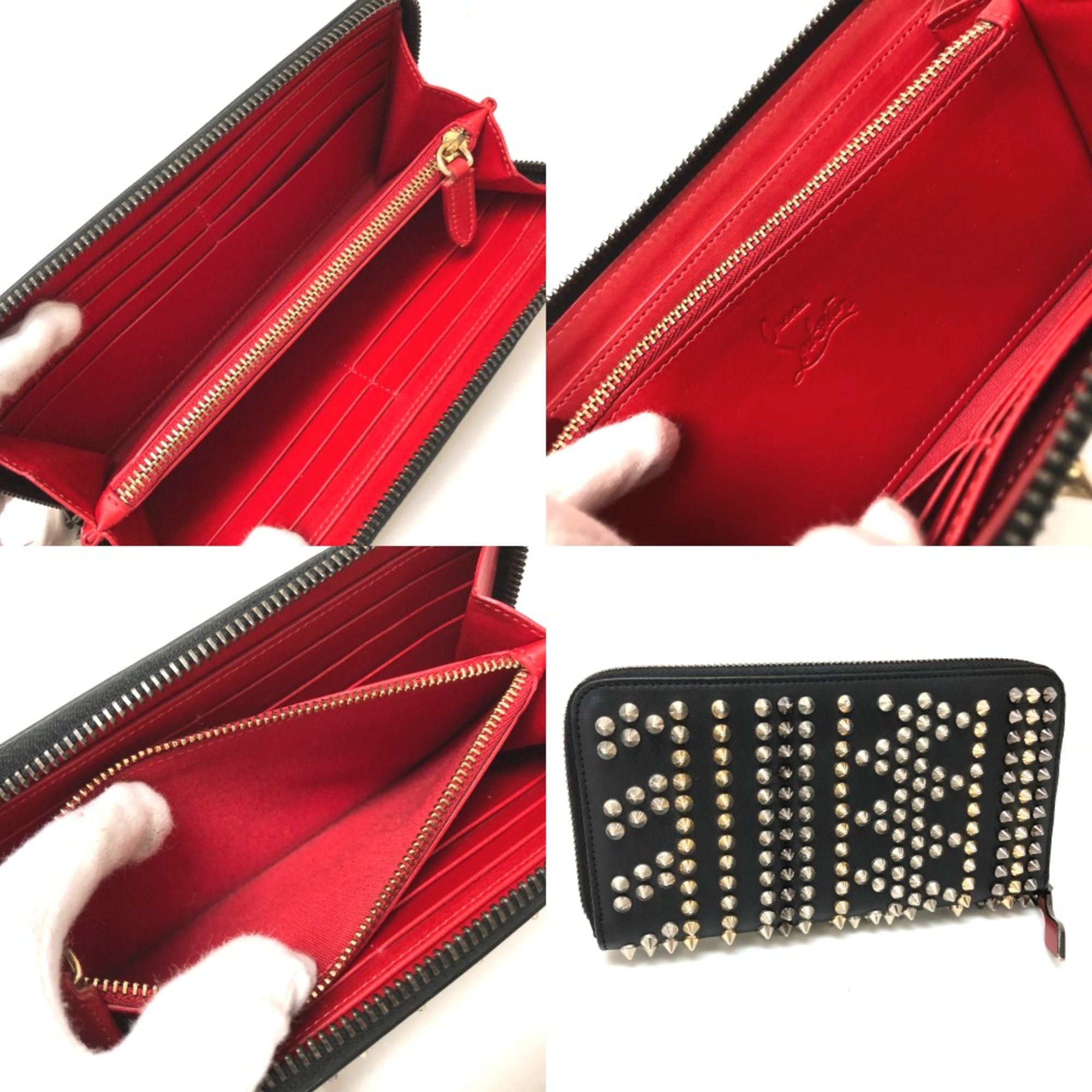 Christian Louboutin 3145073 Zip Around Long Wallet Long Wallet Black