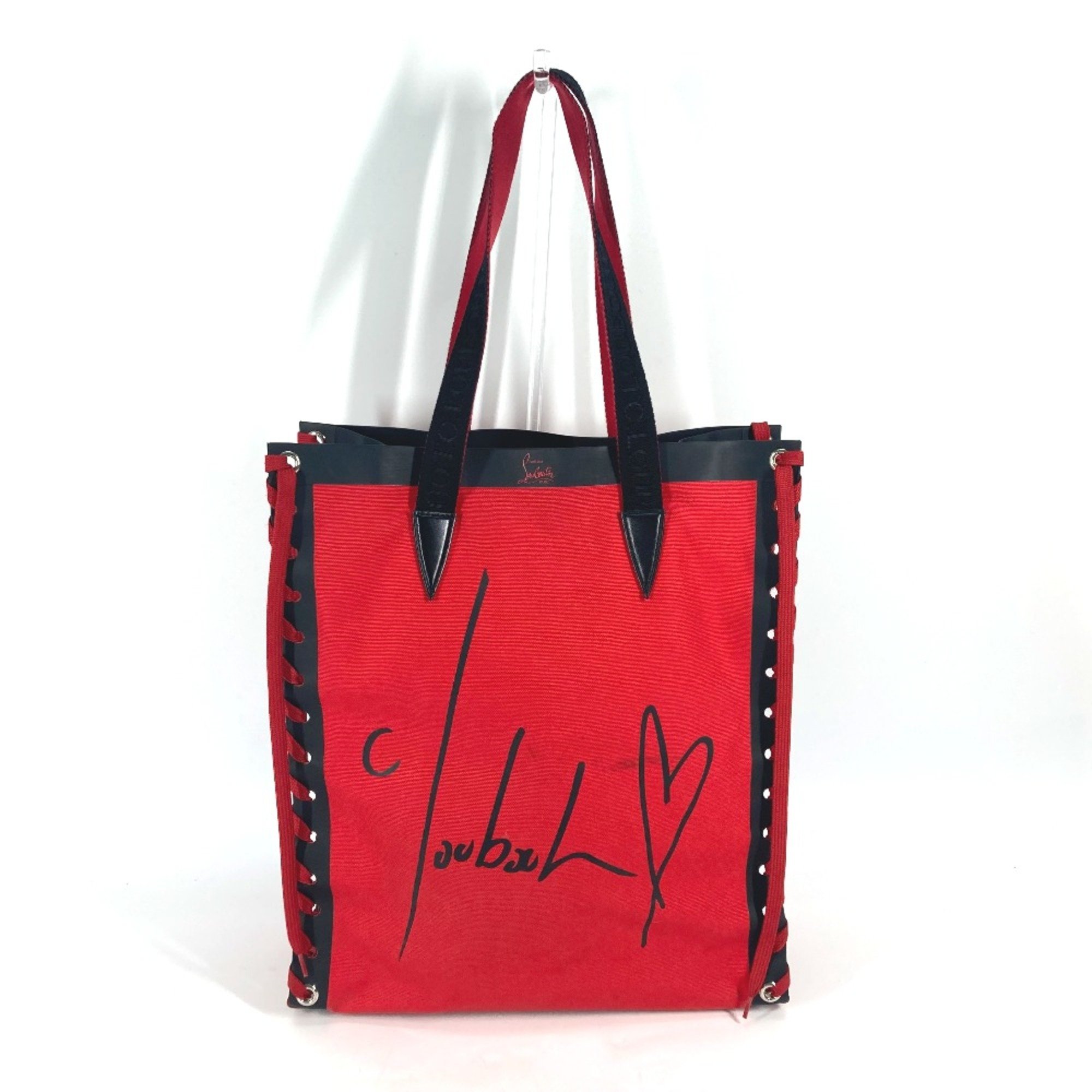 Christian Louboutin Bag Tote Bag Shoelace Shoulder Bag Red Black