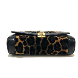 DOLCE&GABBANA Leopard print Bag Crossbody bag Shoulder Bag Black x Brown