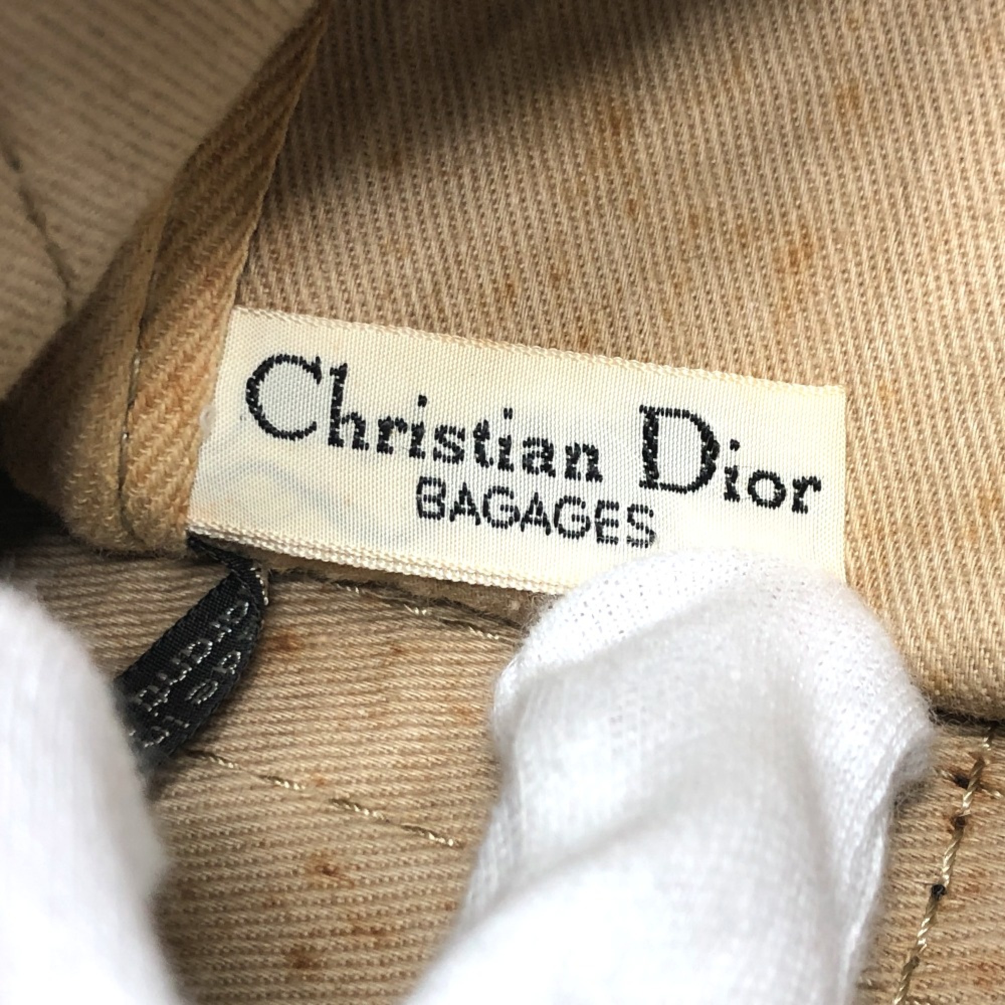 CHRISTIAN DIOR vintage Mini Duffle Bag Hand Bag Navy GoldHardware