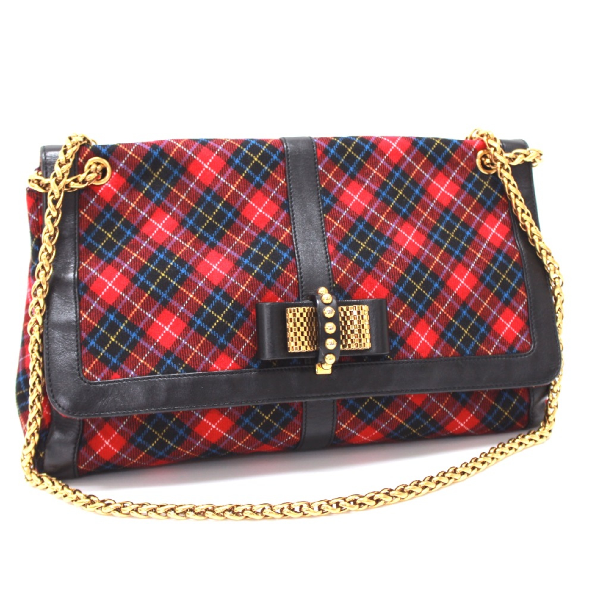 Christian Louboutin Check pattern Bag Shoulder Bag Red