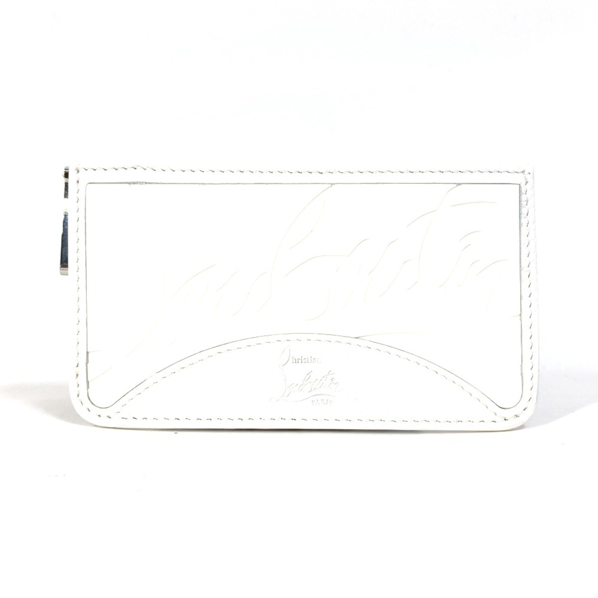 Christian Louboutin 1205018 logo sneaker sole Card Case Coin Compartment Wallet coin purse White