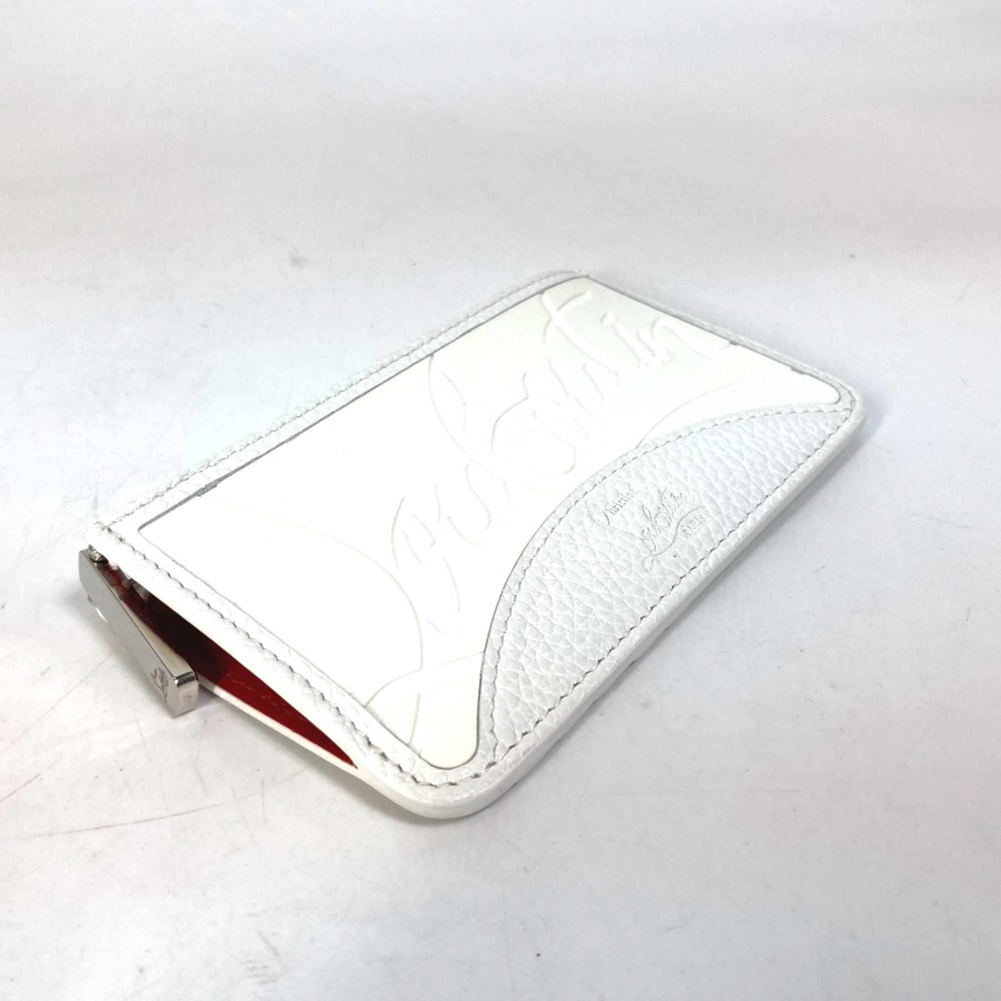 Christian Louboutin 1205018 logo sneaker sole Card Case Coin Compartment Wallet coin purse White