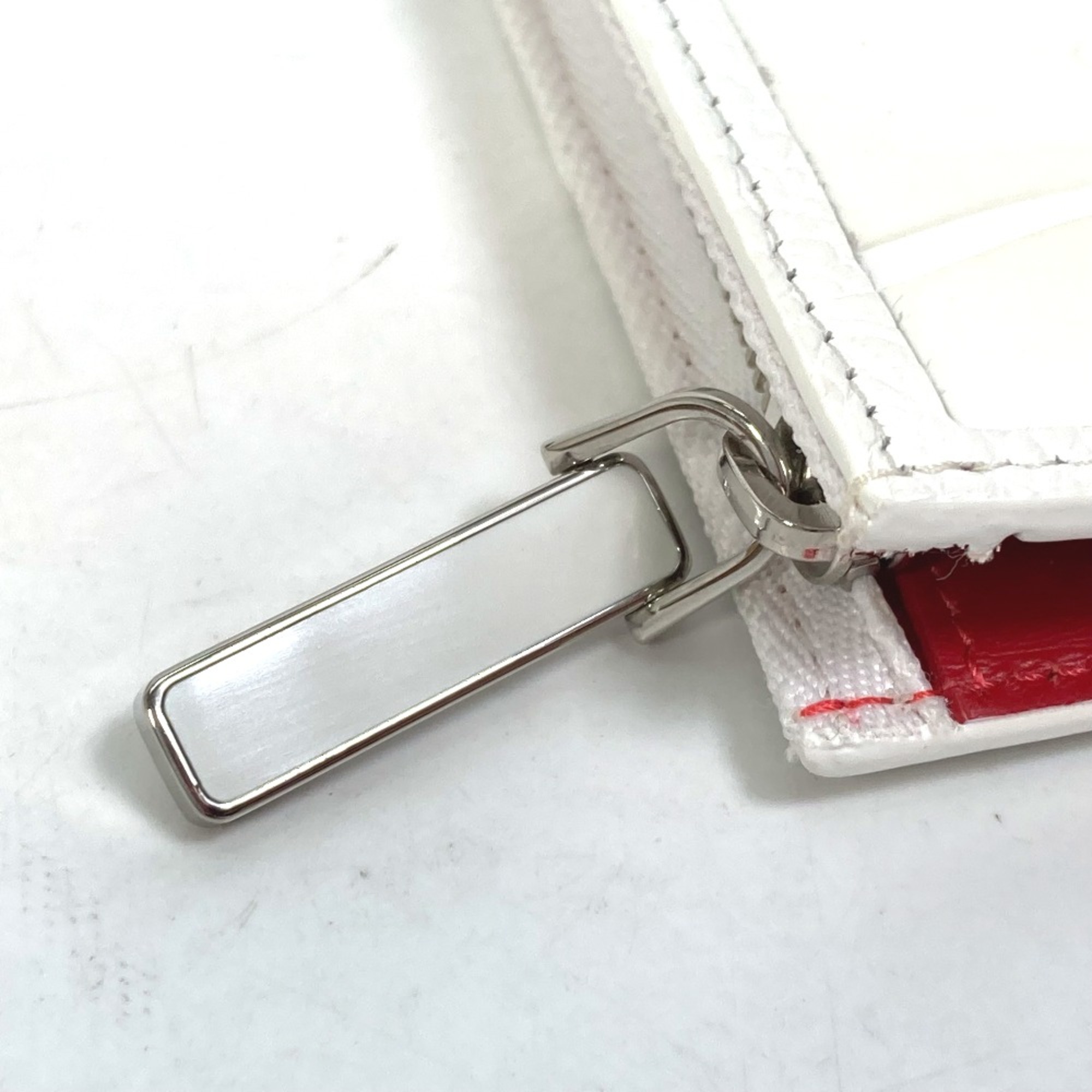 Christian Louboutin 1205018 logo sneaker sole Card Case Coin Compartment Wallet coin purse White