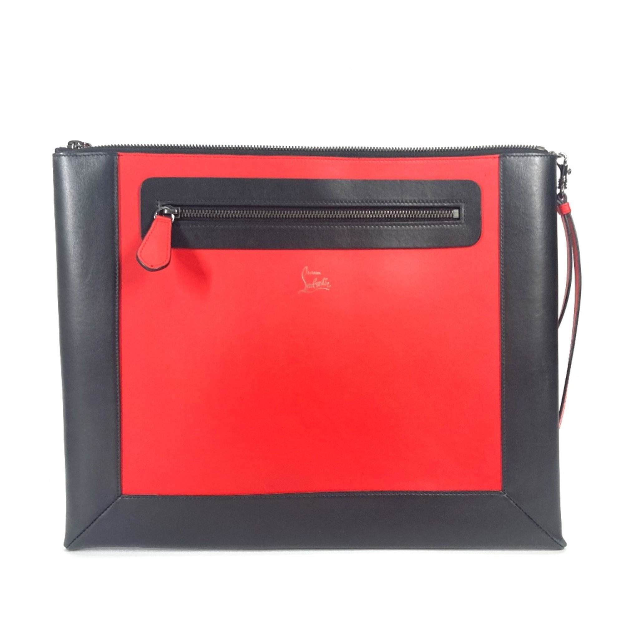 Christian Louboutin Bicolor bag pouch With strap Clutch bag Red Black