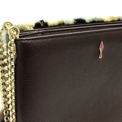 Christian Louboutin Chain Shoulder Bag Brown GoldHardware