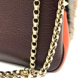 Christian Louboutin Chain Shoulder Bag Brown GoldHardware