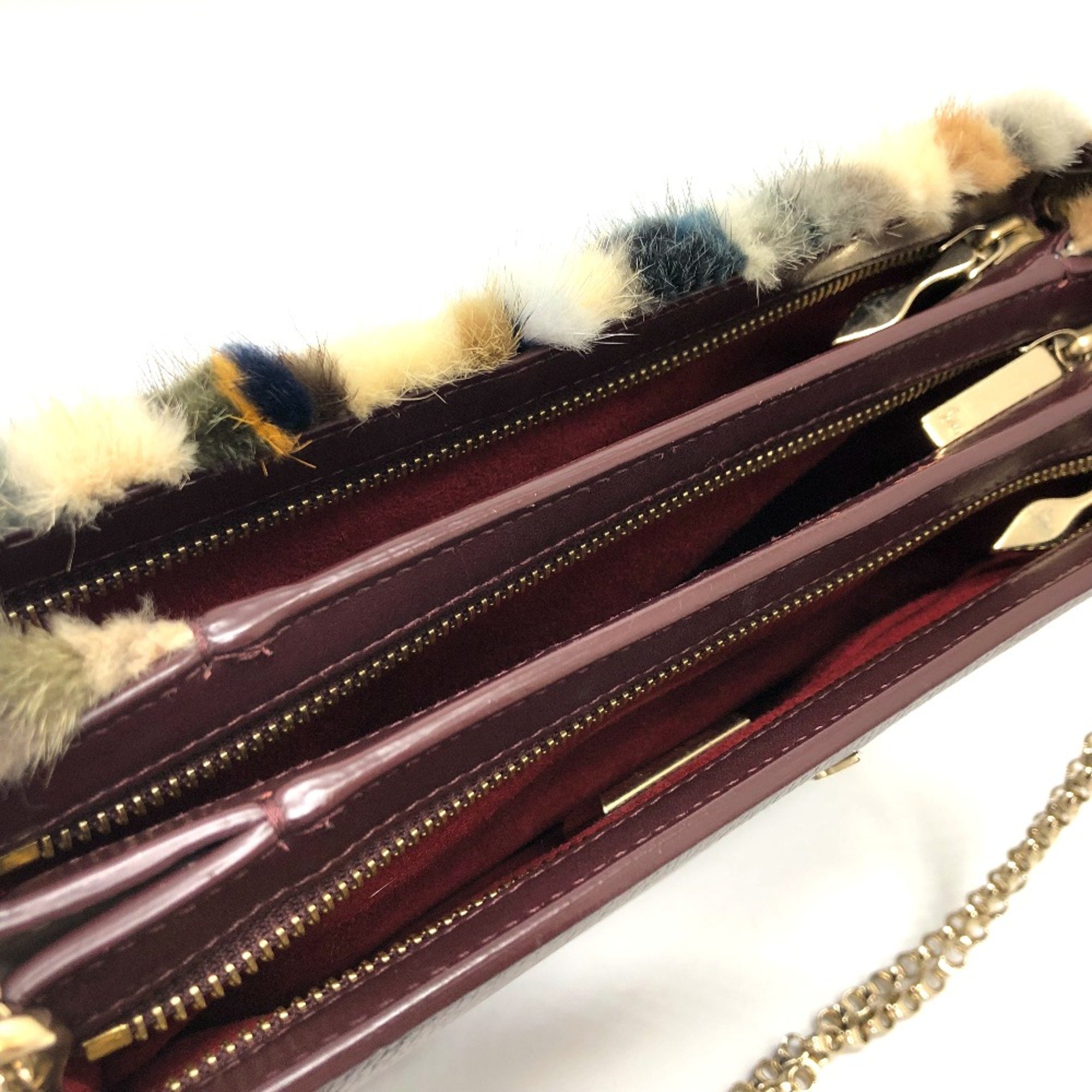 Christian Louboutin Chain Shoulder Bag Brown GoldHardware