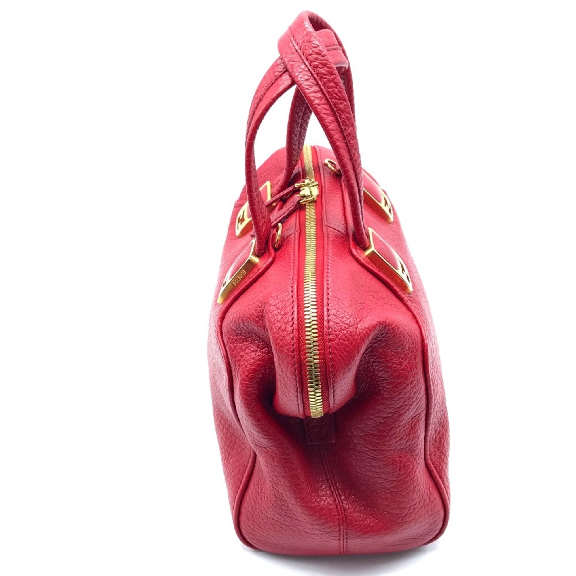 Fendi 8BL114 Mini Duffle Bag 2WAY Shoulder Bag Hand Bag Red