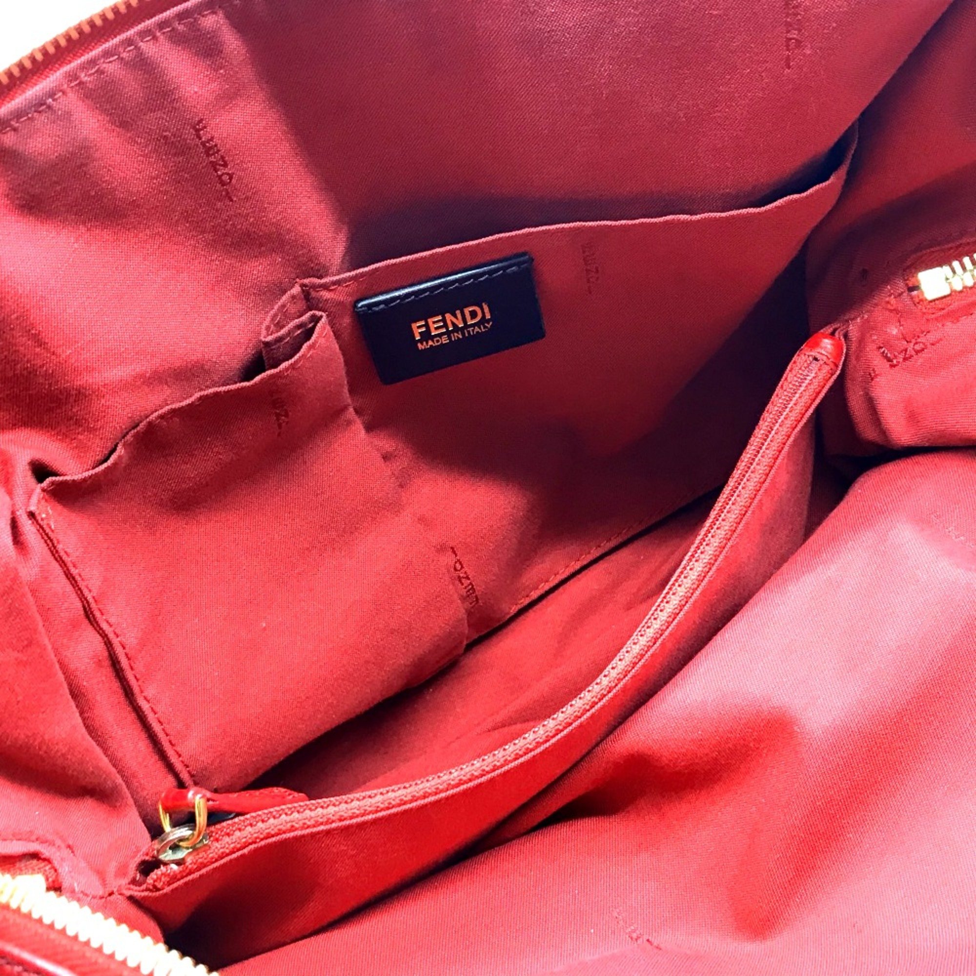 Fendi 8BL114 Mini Duffle Bag 2WAY Shoulder Bag Hand Bag Red