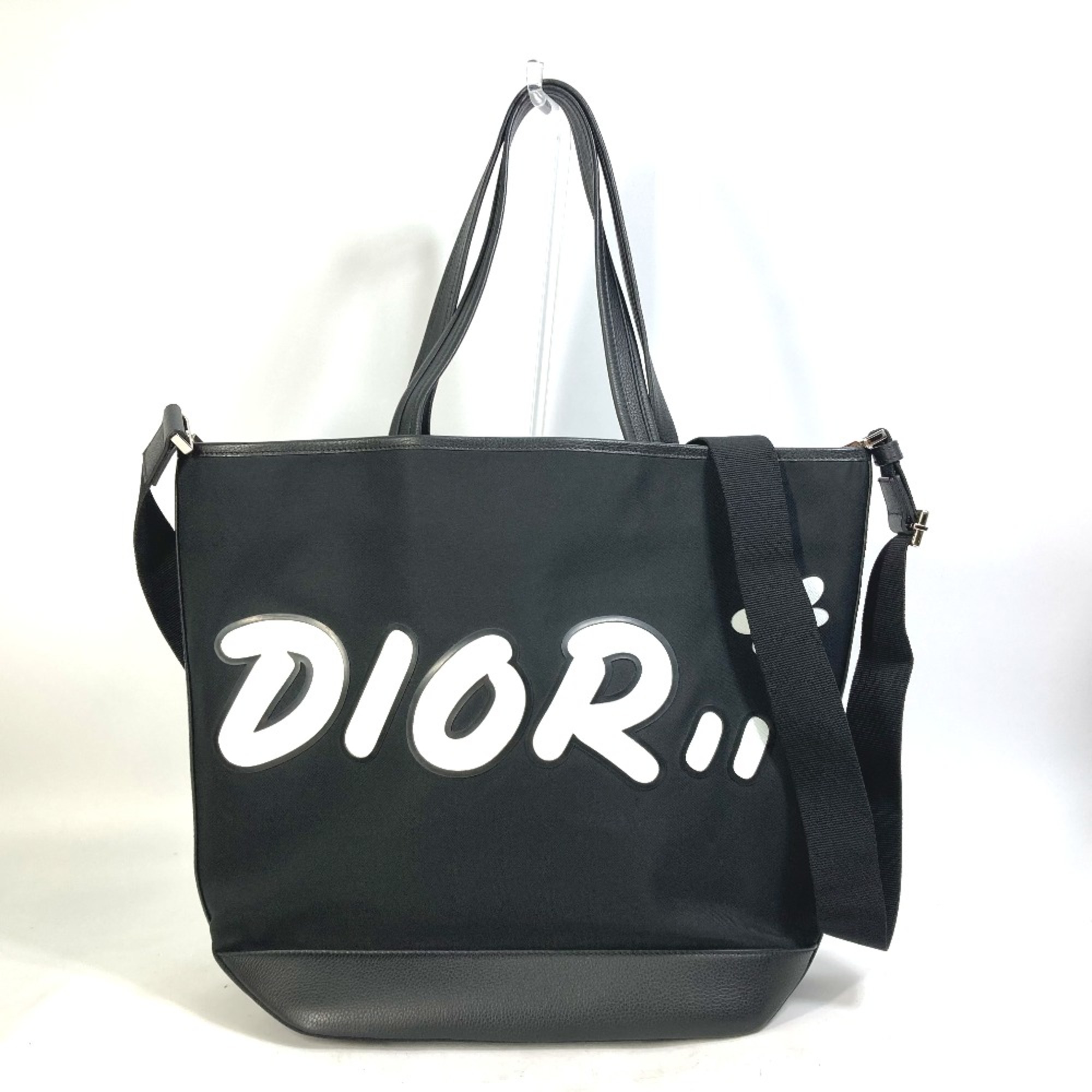 CHRISTIAN DIOR-Om KAWS collaboration Japan limited Crossbody 2WAY Bag Shoulder Bag Tote Bag Black Pink x White