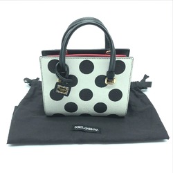 DOLCE&GABBANA Dot pattern Bag Mini Shoulder Bag Hand Bag White x Black x Red