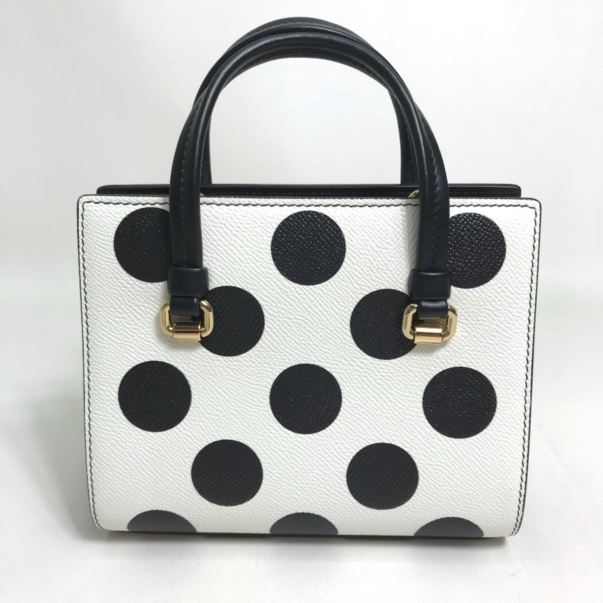 DOLCE&GABBANA Dot pattern Bag Mini Shoulder Bag Hand Bag White x Black x Red