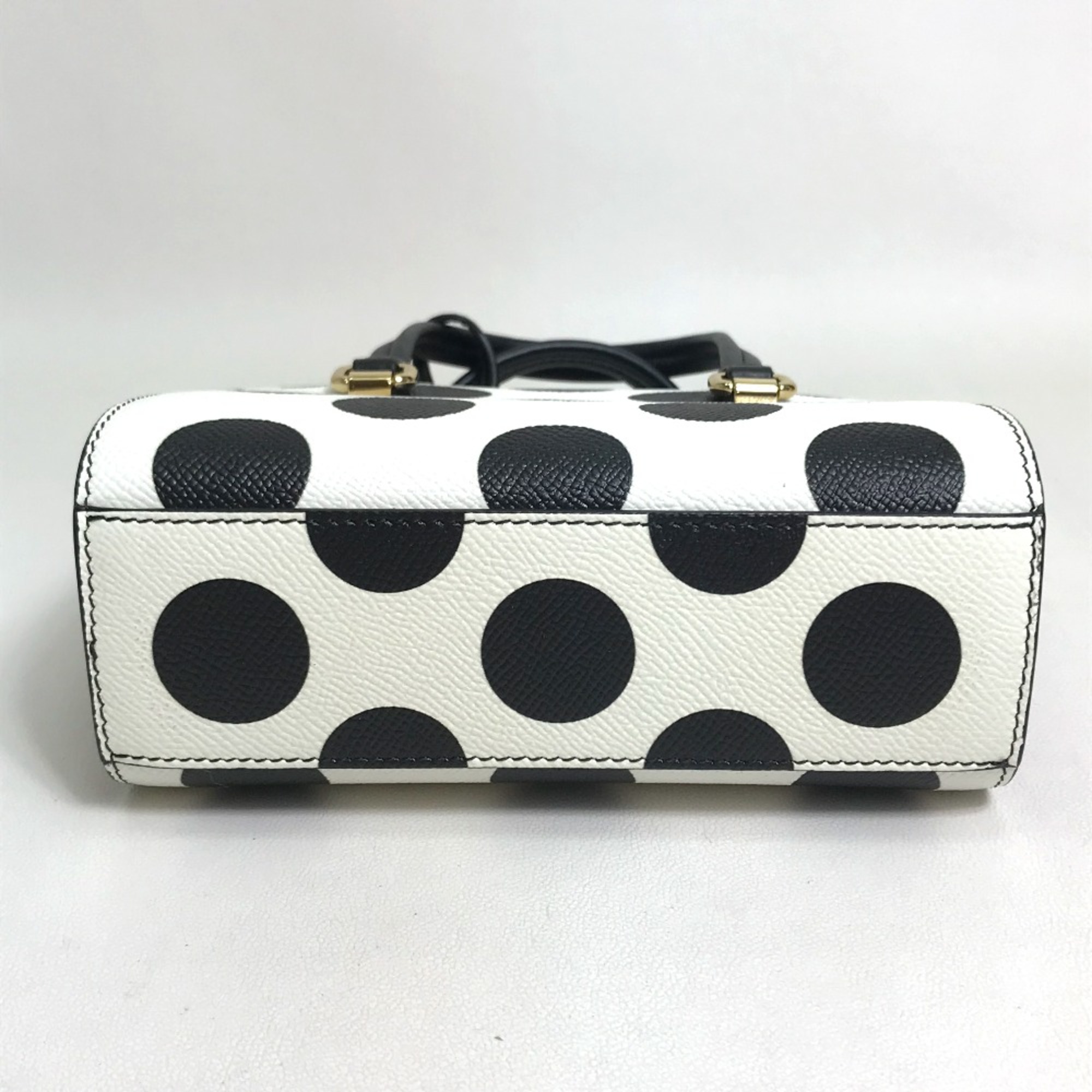 DOLCE&GABBANA Dot pattern Bag Mini Shoulder Bag Hand Bag White x Black x Red