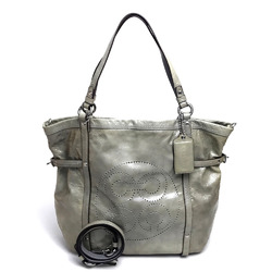 coach 17065 Patent Andy Cinchid Bag Shoulder Bag Tote Bag Shoulder Bag Gray Based