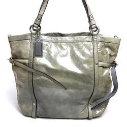 coach 17065 Patent Andy Cinchid Bag Shoulder Bag Tote Bag Shoulder Bag Gray Based