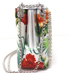 Christian Louboutin Botanical pattern Chain Shoulder Bag White Multicolore