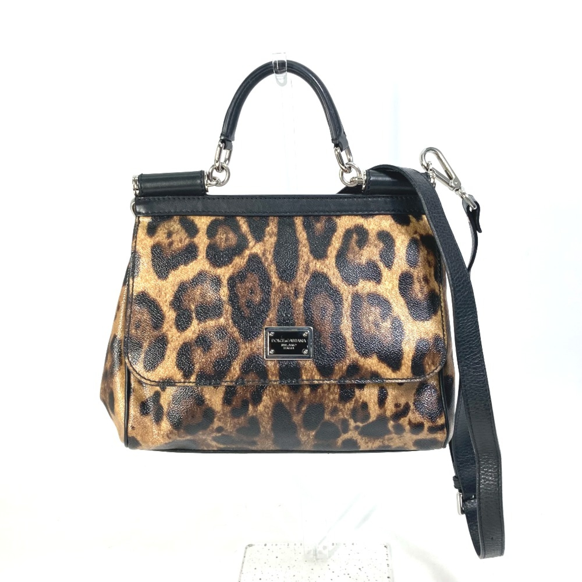 DOLCE&GABBANA Leopard leopard print leopard 2WAY Shoulder Bag Crossbody Hand Bag Brown