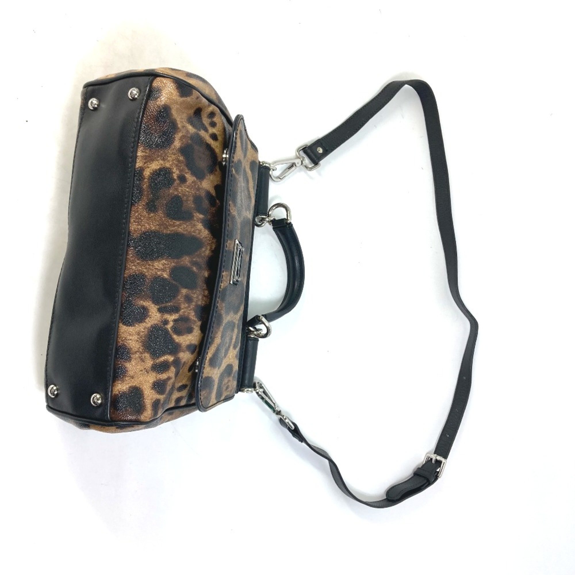 DOLCE&GABBANA Leopard leopard print leopard 2WAY Shoulder Bag Crossbody Hand Bag Brown