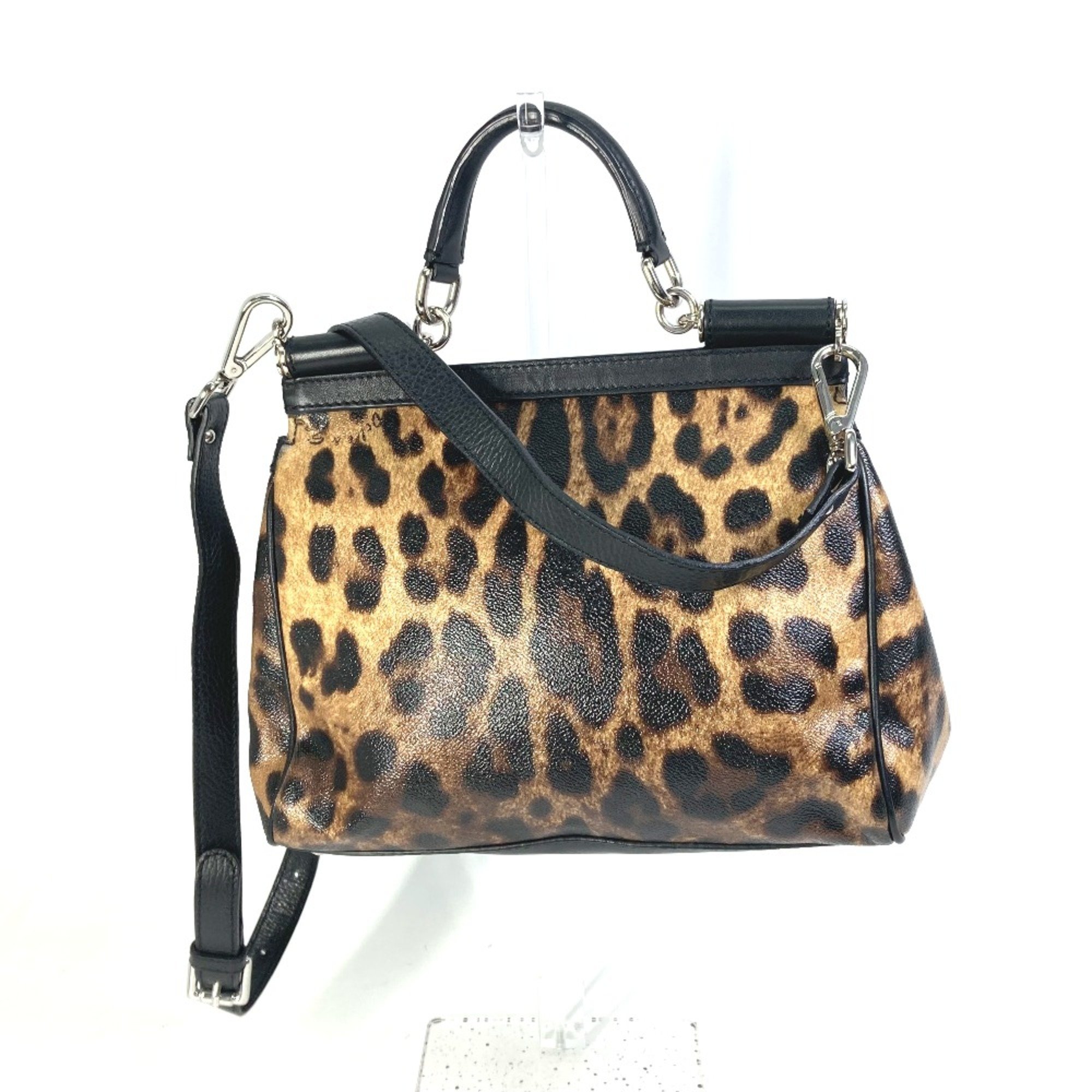 DOLCE&GABBANA Leopard leopard print leopard 2WAY Shoulder Bag Crossbody Hand Bag Brown