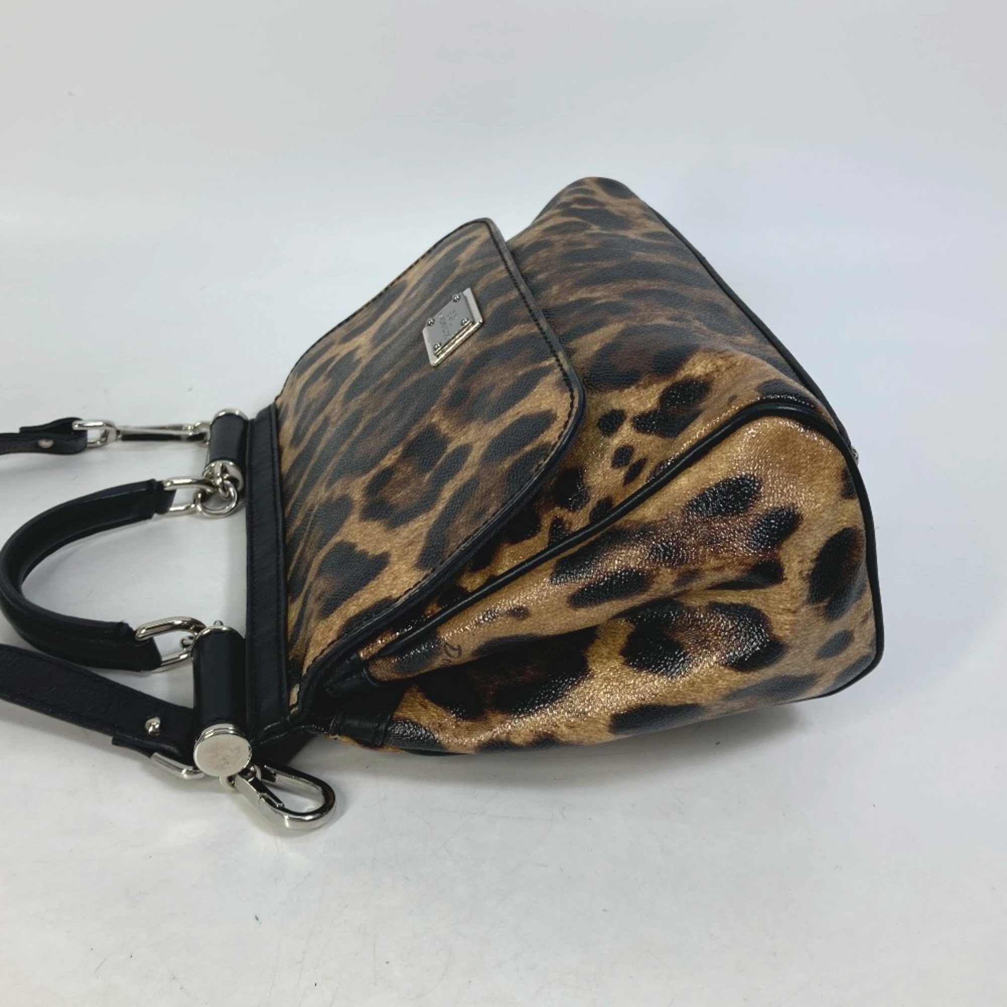 DOLCE&GABBANA Leopard leopard print leopard 2WAY Shoulder Bag Crossbody Hand Bag Brown