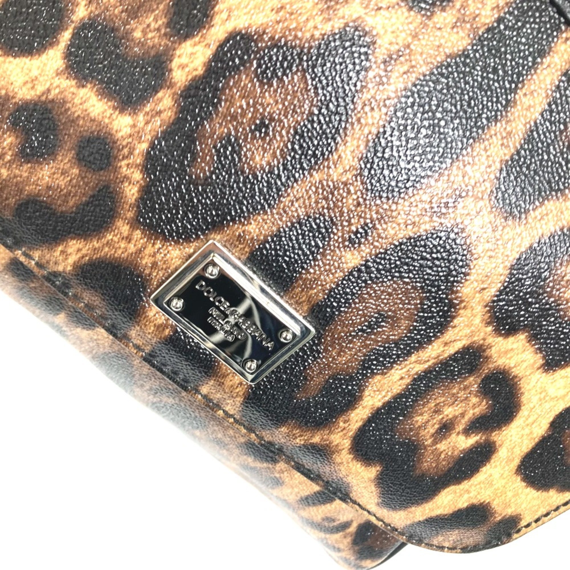 DOLCE&GABBANA Leopard leopard print leopard 2WAY Shoulder Bag Crossbody Hand Bag Brown