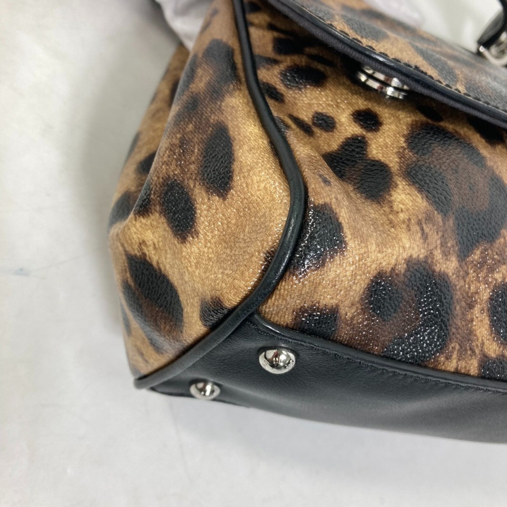 DOLCE&GABBANA Leopard leopard print leopard 2WAY Shoulder Bag Crossbody Hand Bag Brown