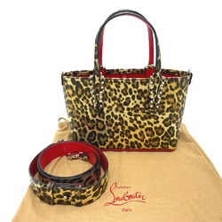 Christian Louboutin Leopard leopard pattern Bag 2WAY Mini Shoulder Bag Tote Bag BrownBased