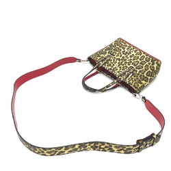 Christian Louboutin Leopard leopard pattern Bag 2WAY Mini Shoulder Bag Tote Bag BrownBased