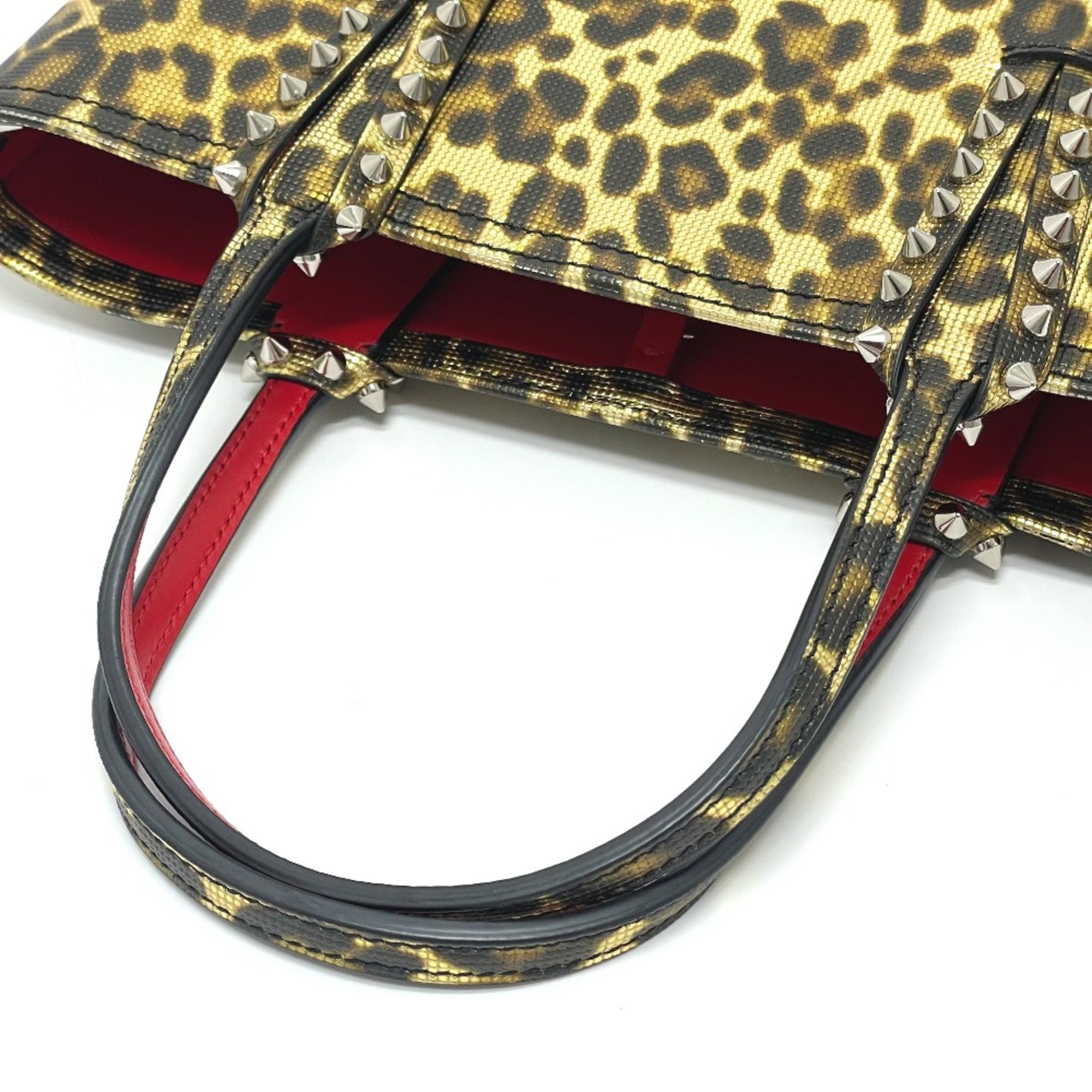 Christian Louboutin Leopard leopard pattern Bag 2WAY Mini Shoulder Bag Tote Bag BrownBased