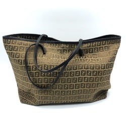 Fendi FF logo Zucca pattern bag shawl Tote Bag Beige BeigeBased x BrownBased