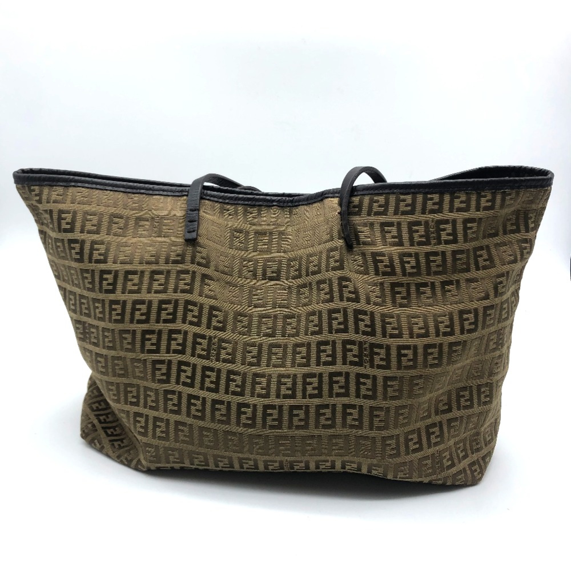 Fendi FF logo Zucca pattern bag shawl Tote Bag Beige BeigeBased x BrownBased