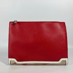 Christian Louboutin Sky Porch Craft bag pouch Clutch bag Beige Red