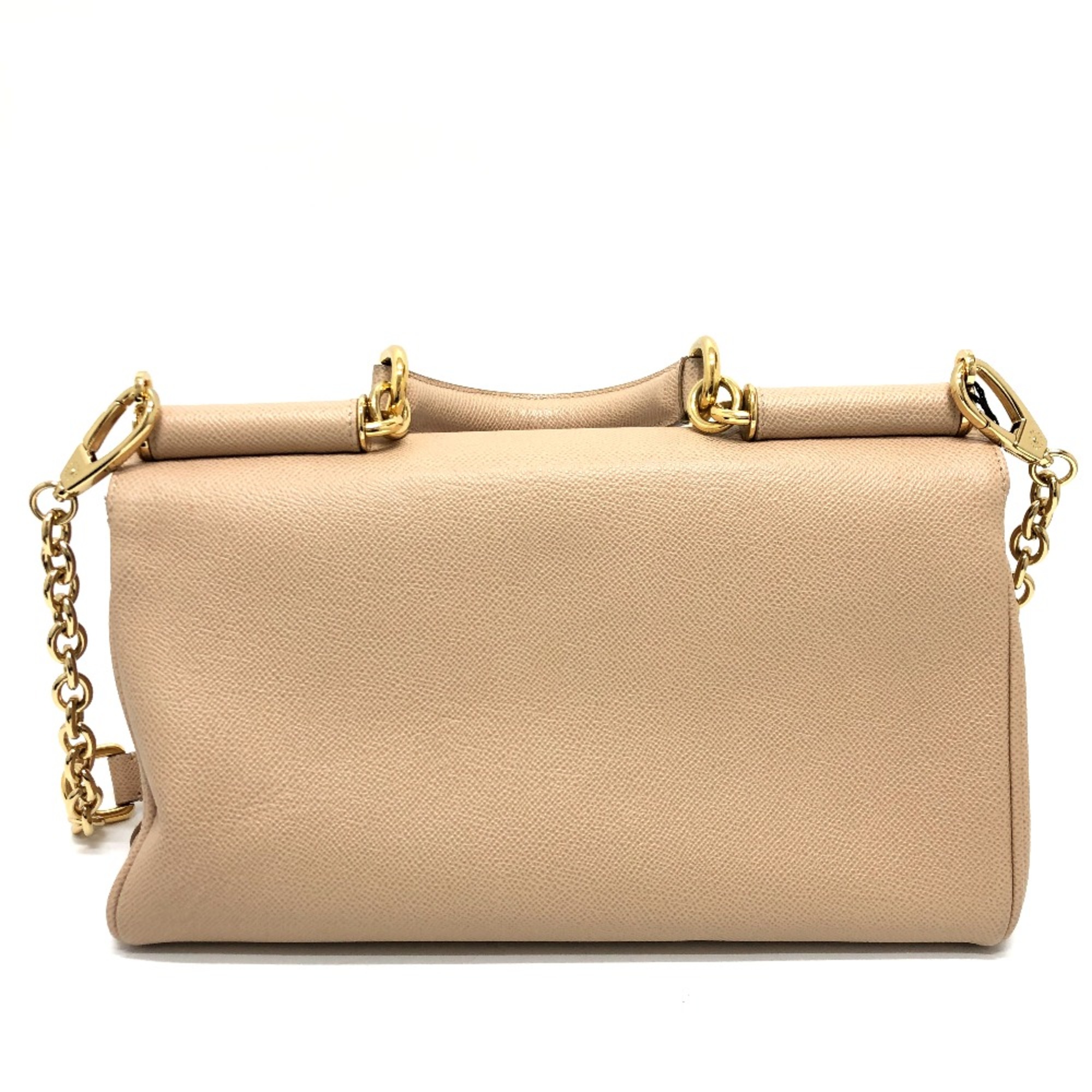 DOLCE&GABBANA 2WAY bag Shoulder Bag Beige GoldHardware