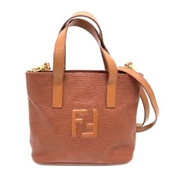 Fendi FF logo 2WAY Shoulder Bag Hand Bag Brown