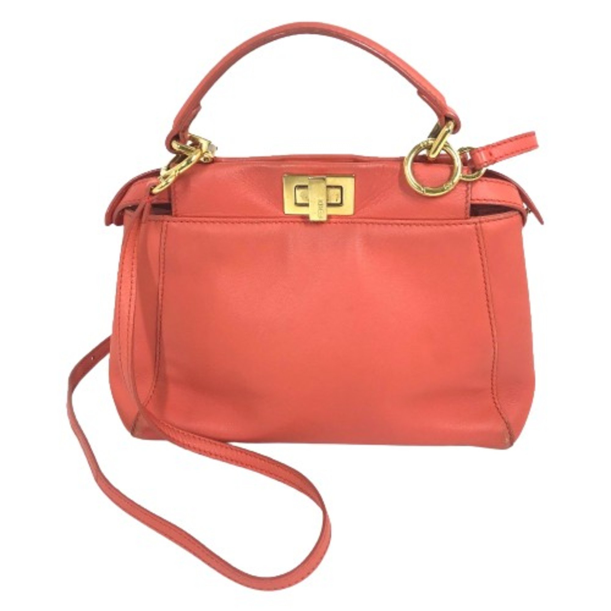 Fendi 8BN244 Shoulder Crossbody 2WAY Shoulder Bag Hand Bag Salmon Pink Based eLADY Globazone