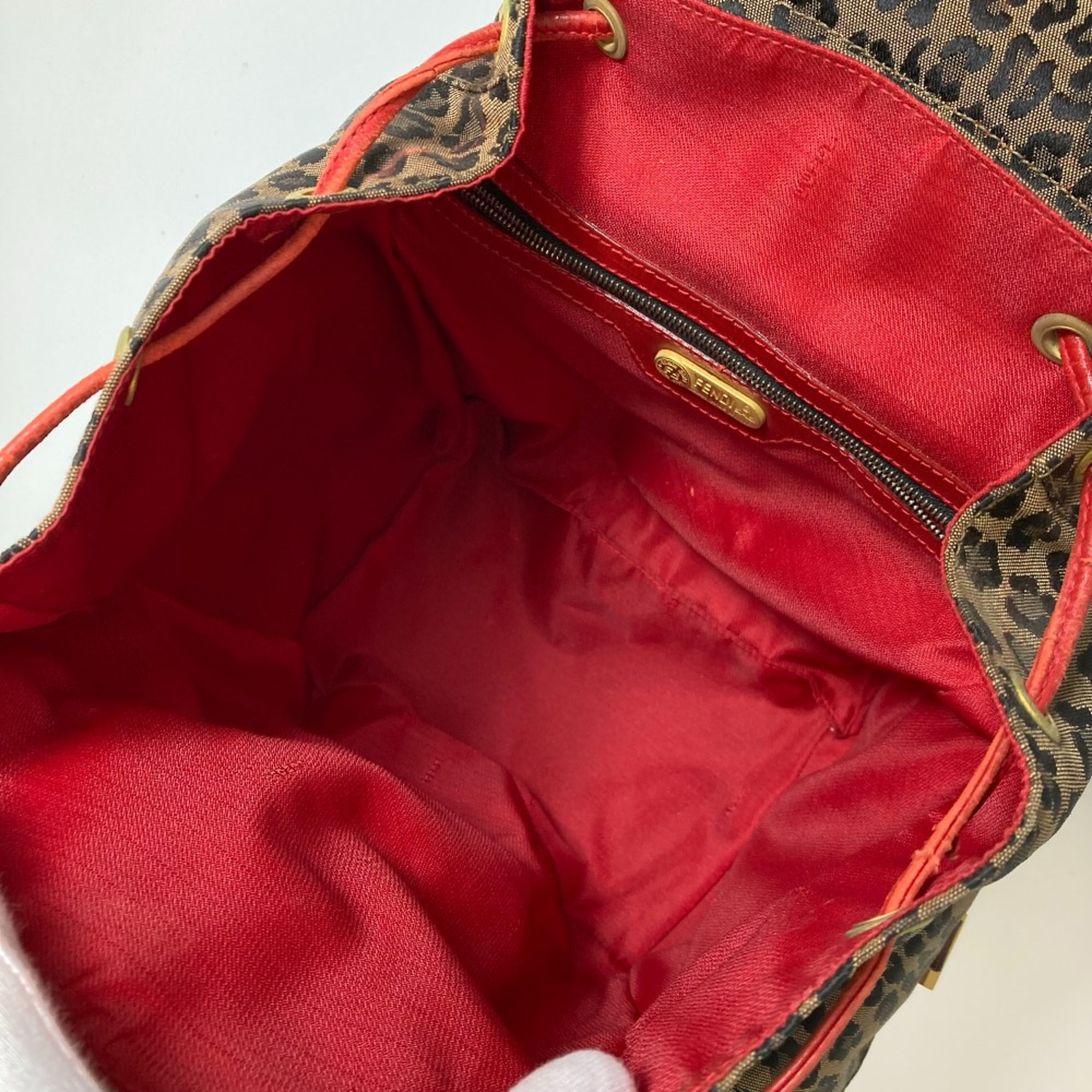 Fendi Backpack Backpack Brown x Red