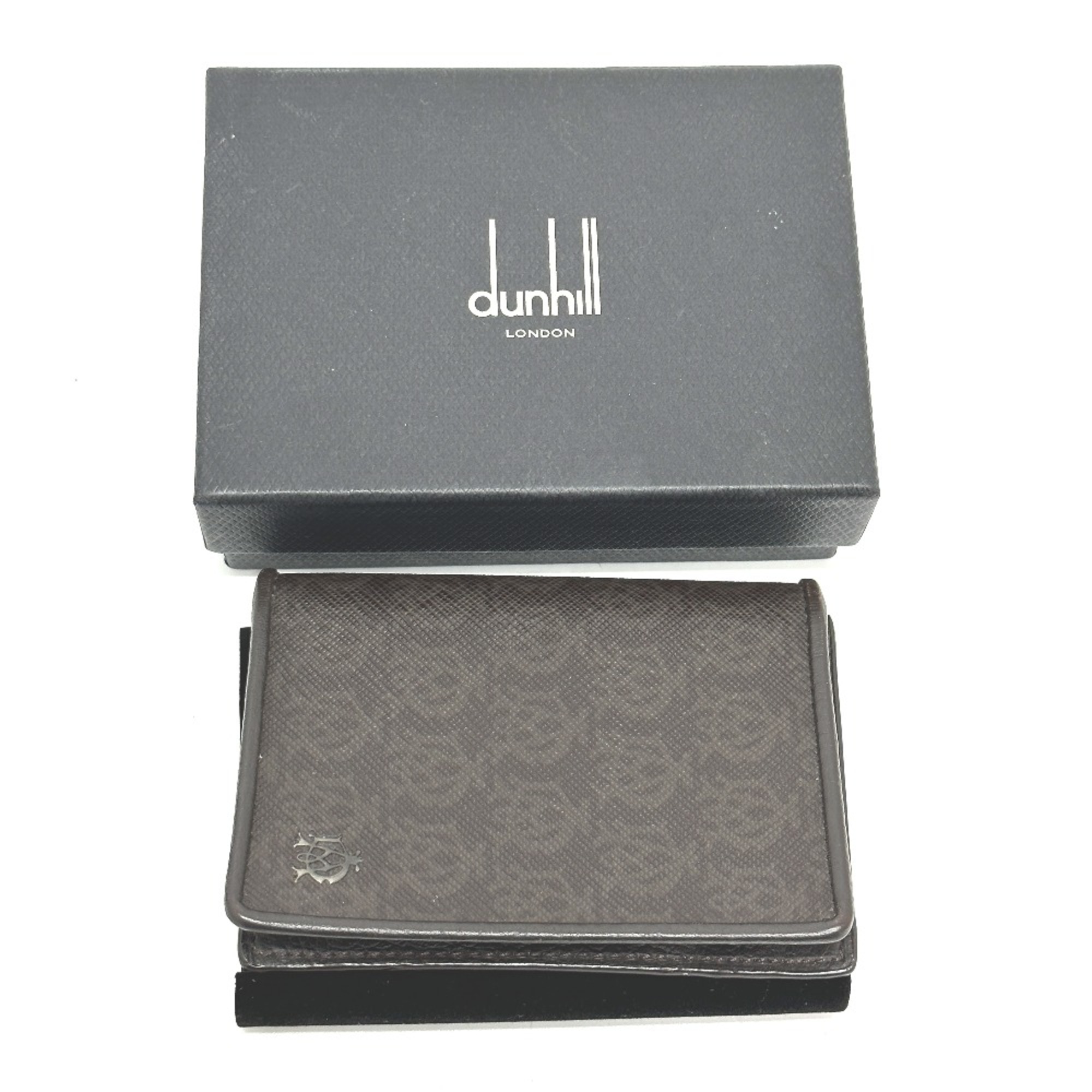 Dunhill logo Card Case Brown