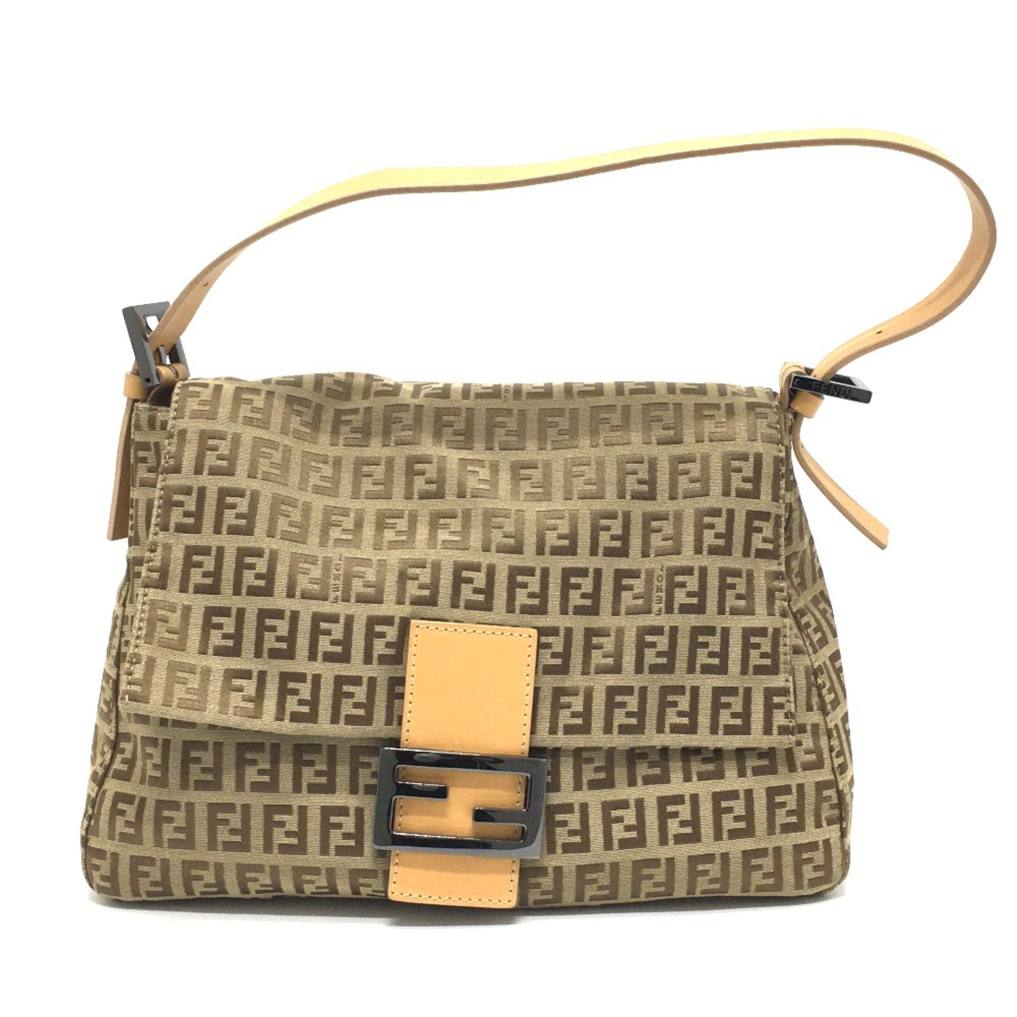 Fendi Zucchino FF pattern Bag Semi Shoulder Bag Shoulder Bag Beige x Brown