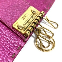 Fendi Key ring Key Case Metal pink Based