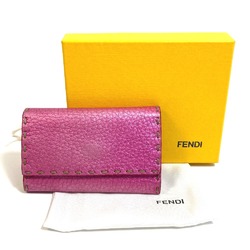 Fendi Key ring Key Case Metal pink Based