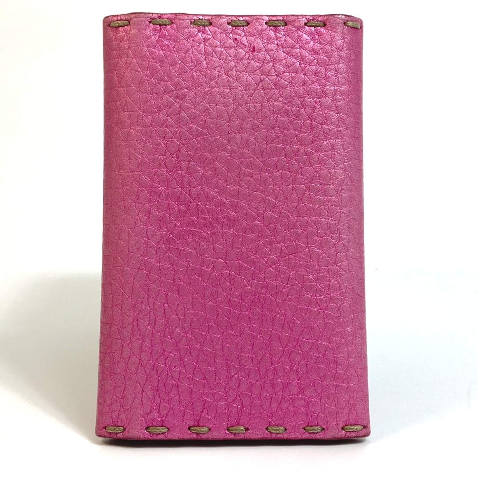 Fendi Key ring Key Case Metal pink Based