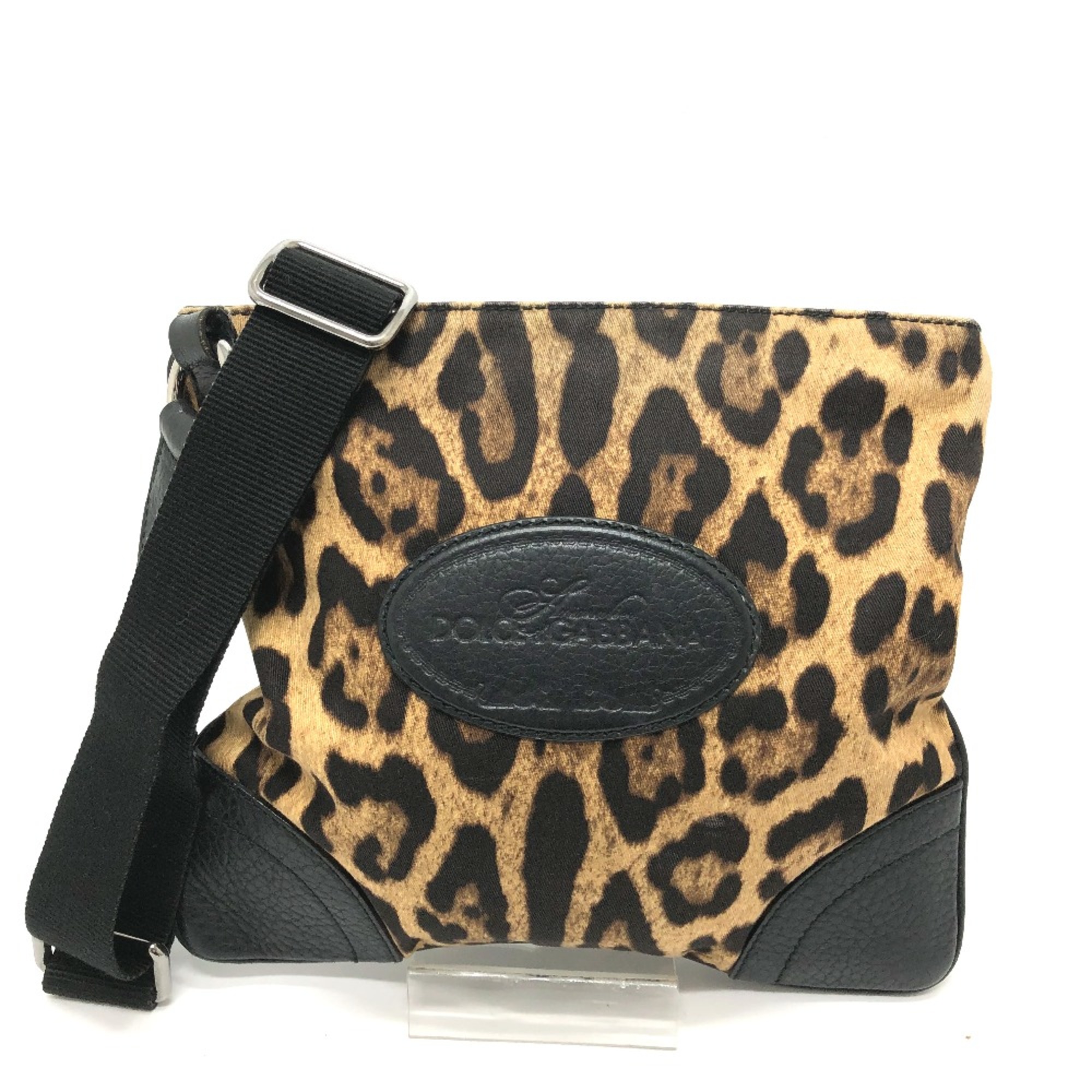 DOLCE&GABBANA Leopard Bag Shoulder Bag Brown SilverHardware