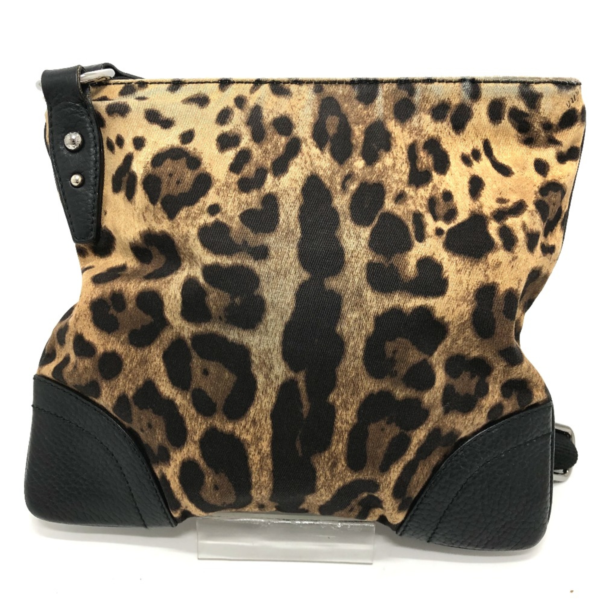 DOLCE&GABBANA Leopard Bag Shoulder Bag Brown SilverHardware