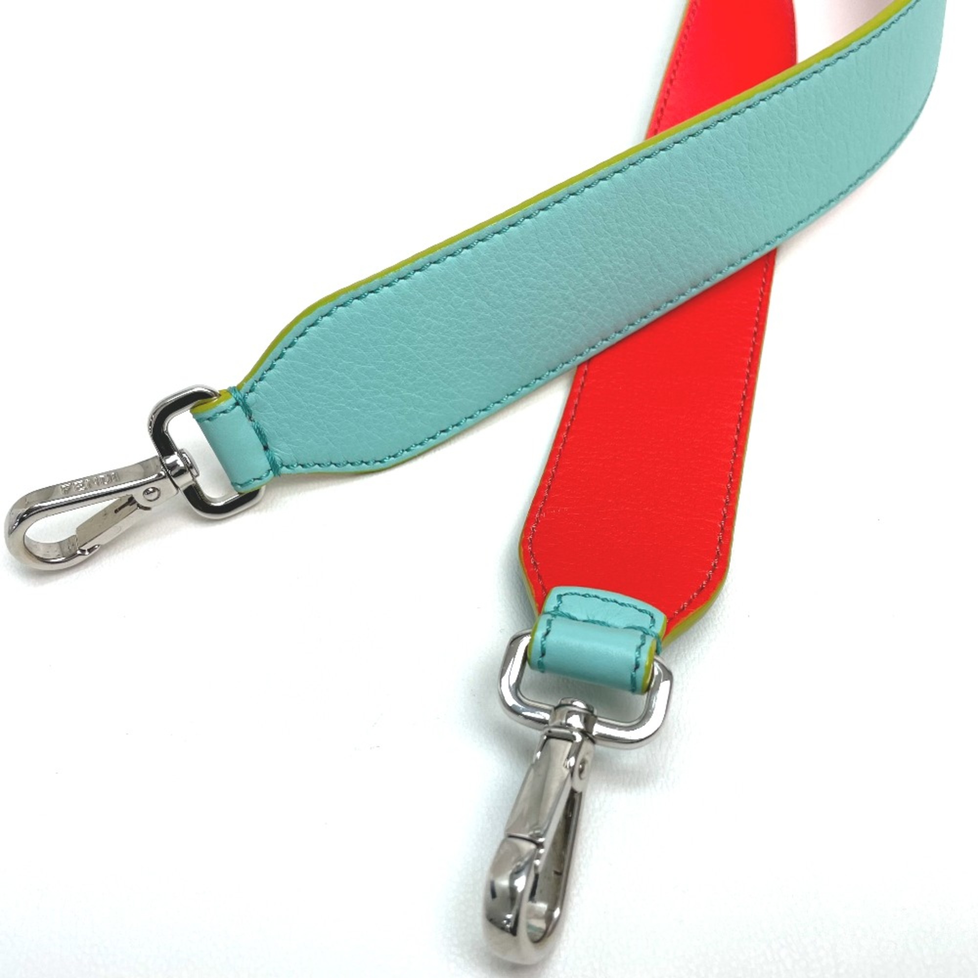 Fendi Bicolor Bag Replacement strap Bag accessories Shoulder strap Light blue x orange x yellow