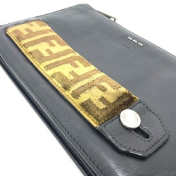 Fendi 7VA350 Zucca bag slim Clutch bag Black x Brown