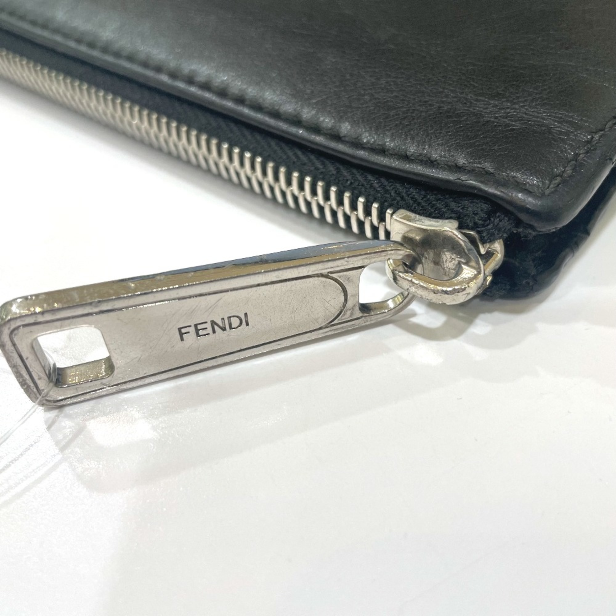 Fendi 7VA350 Zucca bag slim Clutch bag Black x Brown