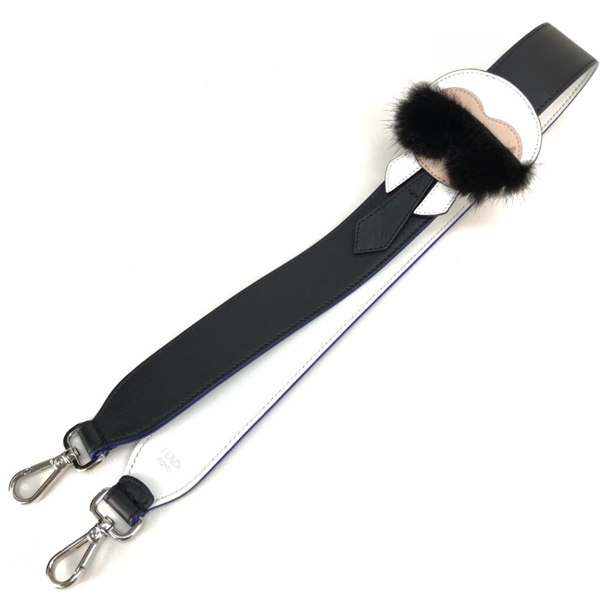 Fendi 8AV0775R7F0X93 With fur Karl Lagerfeld Shoulder strap Black x White x Blue